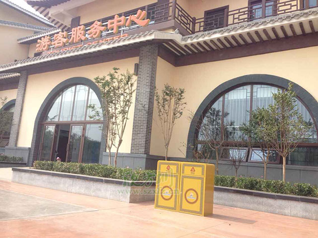 著(zhù)名景區華僑城 選購定制欣方圳鋼制垃圾桶